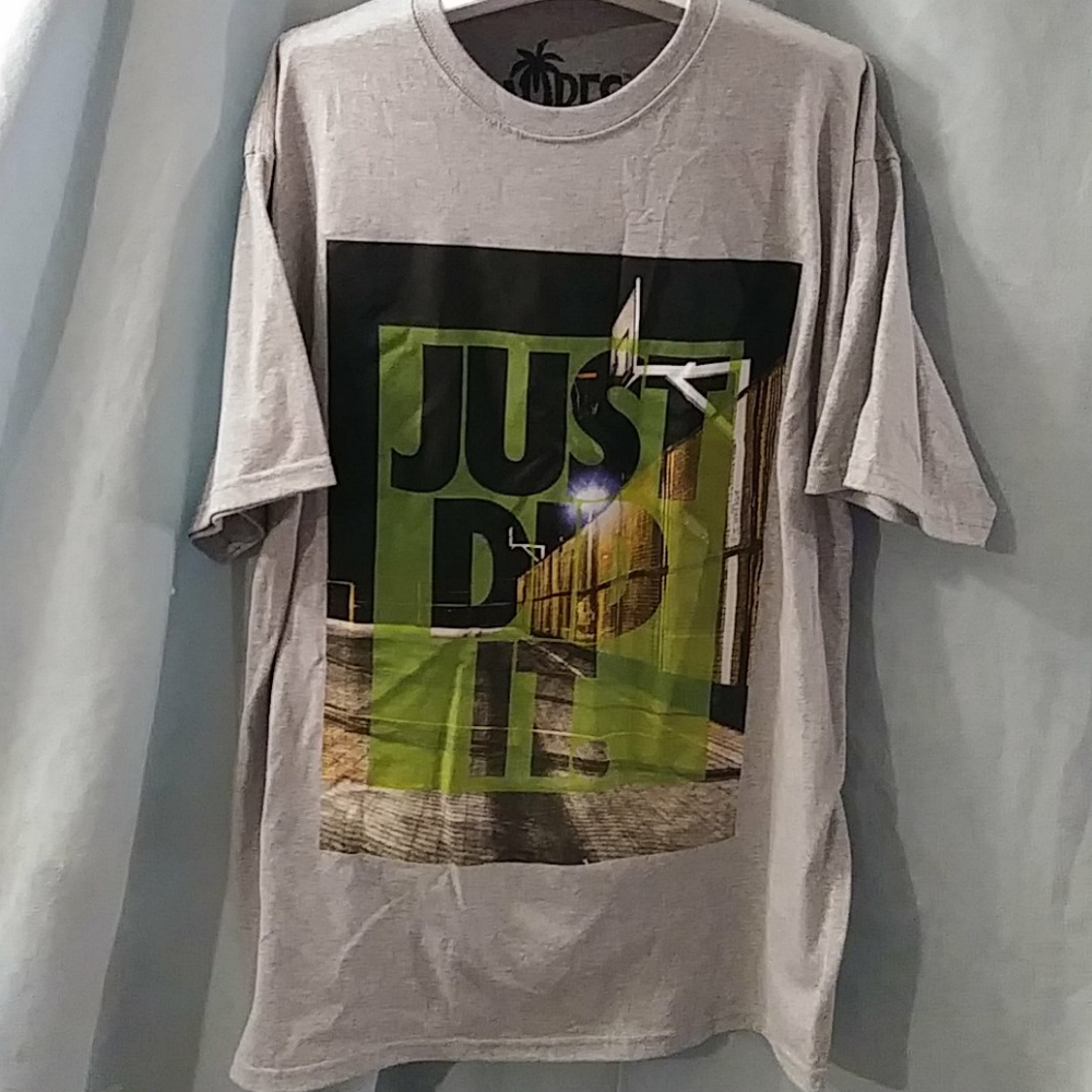 NWOT Vibes Gray t- Shirt Just did it